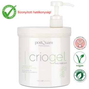 PostQuam Professional BODY Criogel Hipotermiás bőrfeszesítő, visszér és narancsbőr-elleni hűtő hatású testkezelő gél 1000 ml