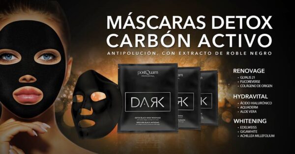 PostQuam Professional DARK Detox Black Whitening öregségi korfolt-elleni fekete tölgy fátyolmaszk 20 ml - Image 4